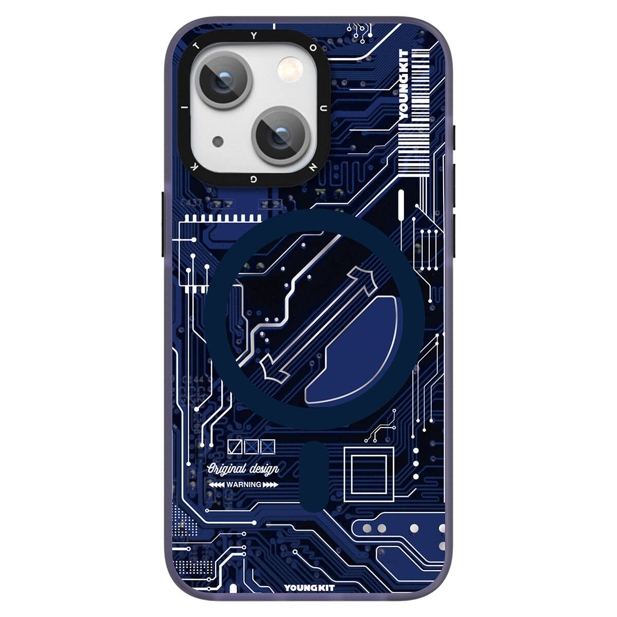 Apple iPhone 15 Case M-Safe Charging Feature YoungKit Technology Series Cover Navy Blue 