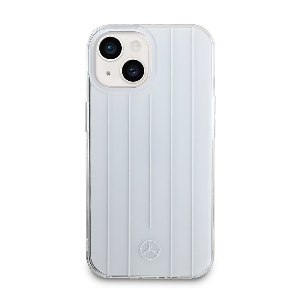 Apple iPhone 15 Kılıf Mercedes Benz Orjinal Lisanslı New Urban 3 IML Baskılı Paralel Çizgi Desenli Kapak Siyah