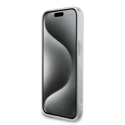Apple iPhone 15 Kılıf Mercedes Benz Orjinal Lisanslı New Urban 3 IML Baskılı Paralel Çizgi Desenli Kapak Beyaz