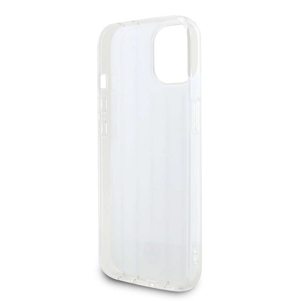Apple iPhone 15 Kılıf Mercedes Benz Orjinal Lisanslı New Urban 3 IML Baskılı Paralel Çizgi Desenli Kapak Beyaz