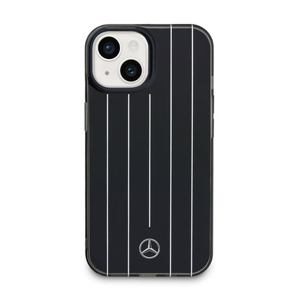 Apple iPhone 15 Kılıf Mercedes Benz Orjinal Lisanslı New Urban 3 IML Baskılı Paralel Çizgi Desenli Kapak Beyaz