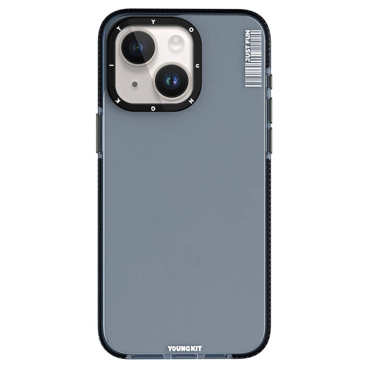 Apple iPhone 15 Case Smooth Flat Back Surface YoungKit Crystal Color Series Cover Black 