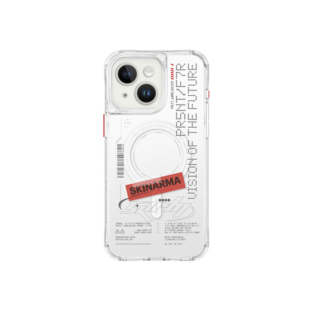 Apple iPhone 15 Case SkinArma M-safe Charging Feature Text Patterned Airbag Design Orion Cover Black 