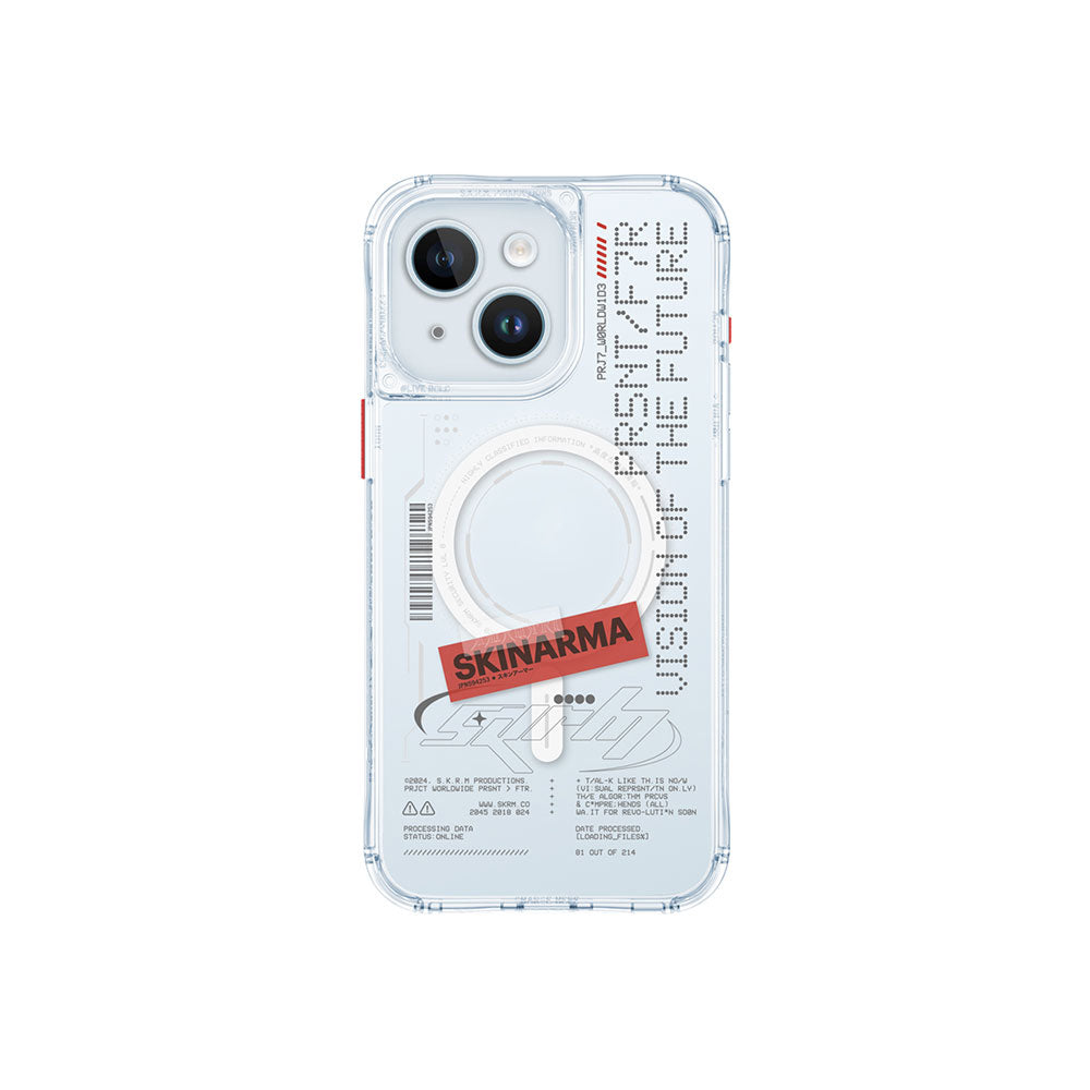 Apple iPhone 15 Case SkinArma M-safe Charging Feature Text Patterned Airbag Design Orion Cover Colorless 