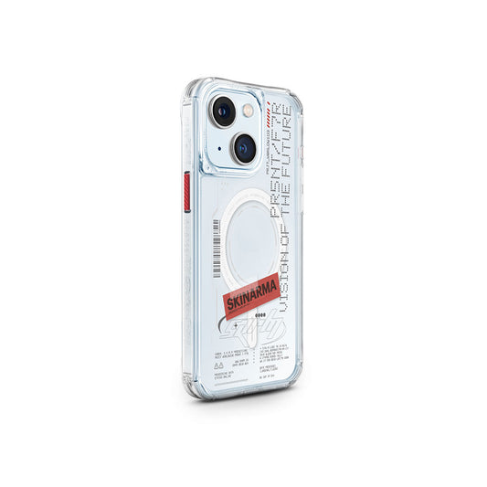 Apple iPhone 15 Case SkinArma M-safe Charging Feature Text Patterned Airbag Design Orion Cover Colorless 