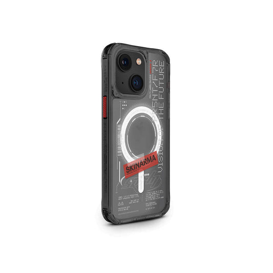 Apple iPhone 15 Case SkinArma M-safe Charging Feature Text Patterned Airbag Design Orion Cover Black 