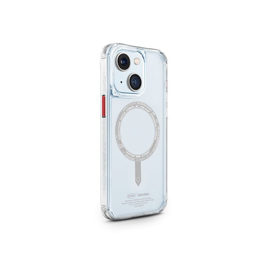 Apple iPhone 15 Case SkinArma Transparent Airbag Design M-safe Charging Feature Saido Cover Colorless
