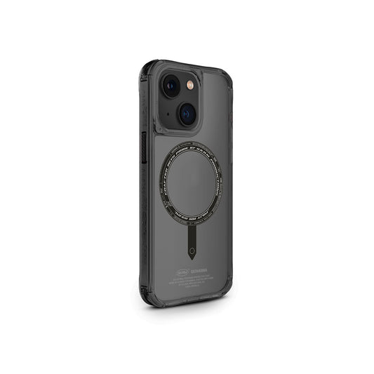 Apple iPhone 15 Case SkinArma Transparent Airbag Design M-safe Charging Feature Saido Cover Black