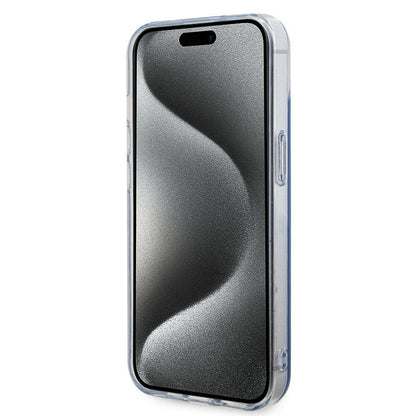 Apple iPhone 15 Kılıf U.S. Polo Assn. Orjinal Lisanslı Simli Parlak Alfabe Tasarım Kapak Lacivert