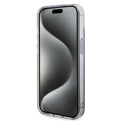Apple iPhone 15 Kılıf U.S. Polo Assn. Orjinal Lisanslı Simli Parlak Alfabe Tasarım Kapak Siyah