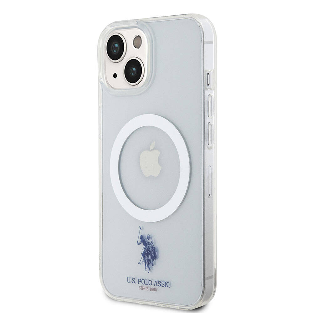 Apple iPhone 15 Kılıf U.S. Polo Assn. Orjinal Lisanslı M-safe Şarj Özellikli Transparan Tasarım Kapak Renksiz