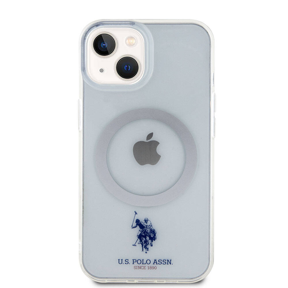 Apple iPhone 15 Kılıf U.S. Polo Assn. Orjinal Lisanslı M-safe Şarj Özellikli Transparan Tasarım Kapak Renksiz
