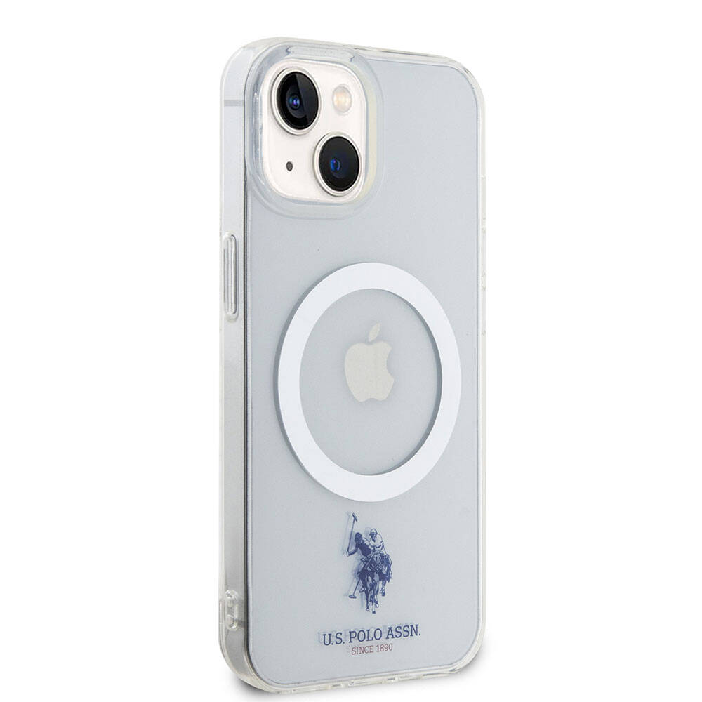 Apple iPhone 15 Kılıf U.S. Polo Assn. Orjinal Lisanslı M-safe Şarj Özellikli Transparan Tasarım Kapak Renksiz