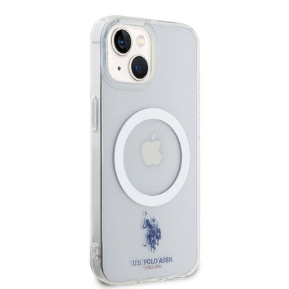 Apple iPhone 15 Kılıf U.S. Polo Assn. Orjinal Lisanslı M-safe Şarj Özellikli Transparan Tasarım Kapak Renksiz