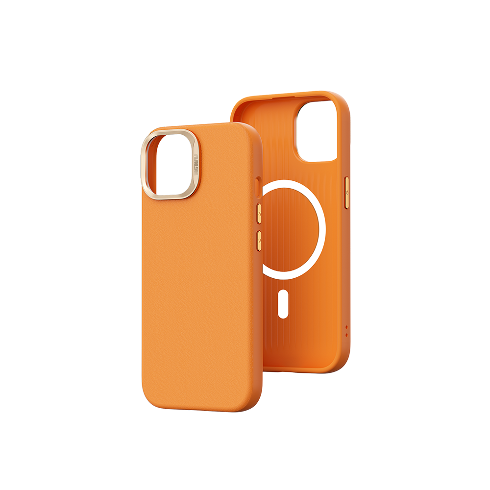 Apple iPhone 15 Case Wiwu SP-019 Vegan Leather Cover with M-safe Charging Green 