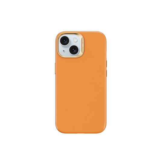 Apple iPhone 15 Case Wiwu SP-019 M-safe Charging Feature Vegan Leather Cover Orange 