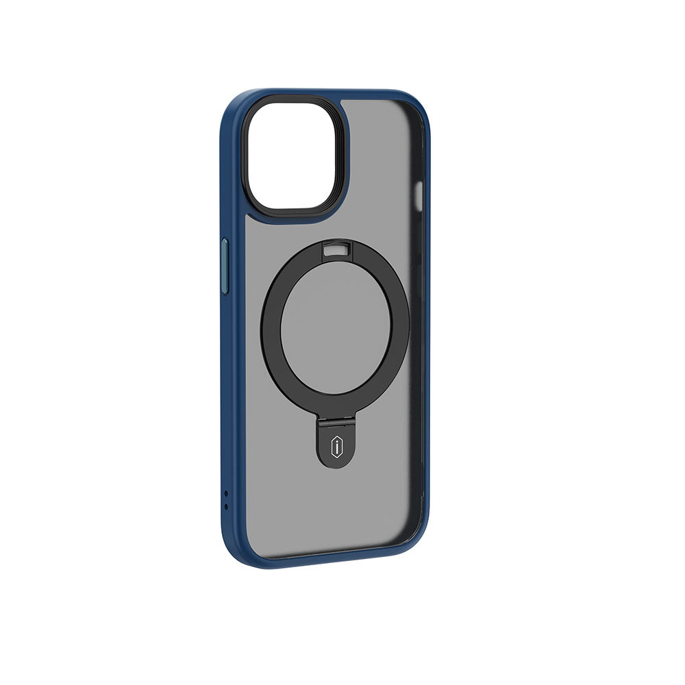 Apple iPhone 15 Case Wiwu ZMM-010 M-safe Charging Feature Matte Back Surface Stand Cover Blue 