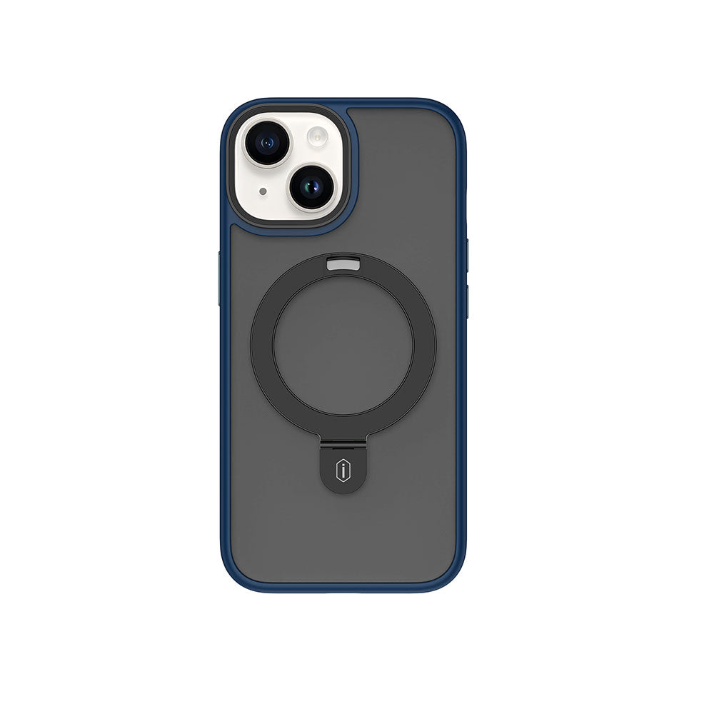Apple iPhone 15 Case Wiwu ZMM-010 M-safe Charging Feature Matte Back Surface Stand Cover Blue 