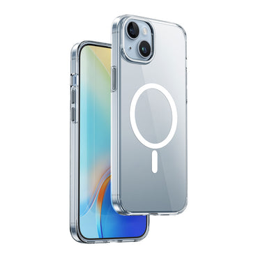 Apple iPhone 15 Case Wiwu ZYS-013 M-safe Charging Feature Colorful Camera Frame Transparent Jelly Cover White 