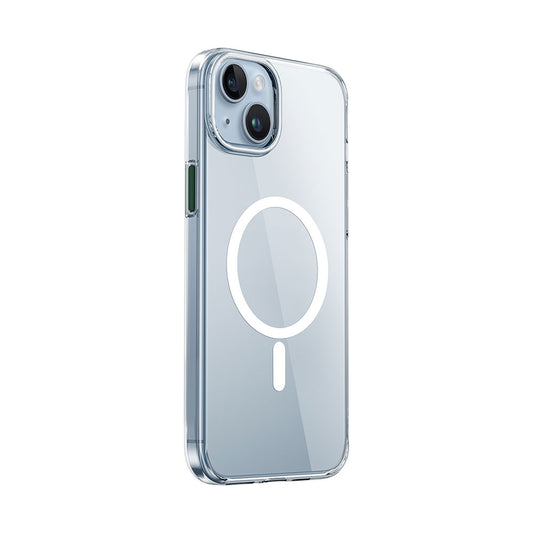 Apple iPhone 15 Case Wiwu ZYS-013 M-safe Charging Feature Colorful Camera Frame Transparent Jelly Cover White 
