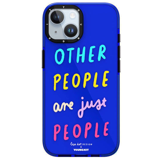 Apple iPhone 15 Case Text Pattern Youngkit Mindfulness Series Cover Blue 