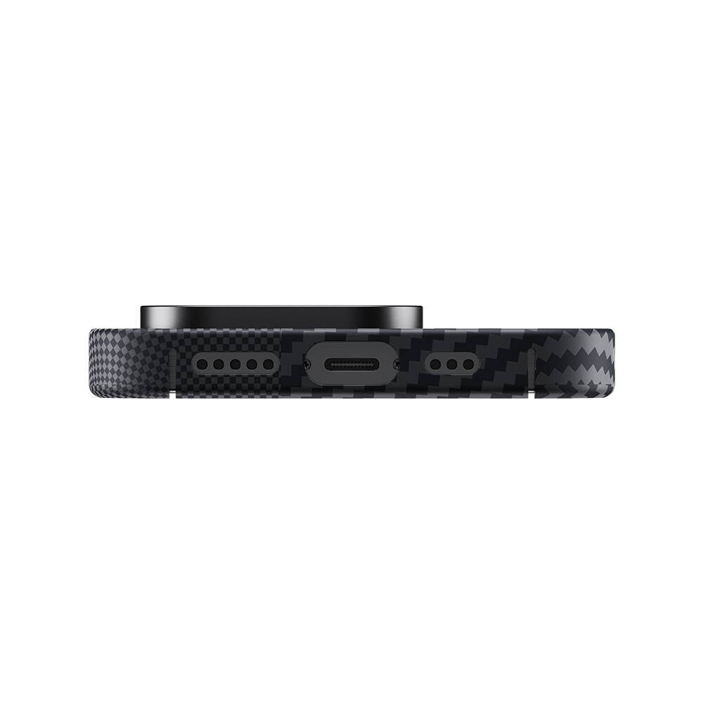 Apple iPhone 15 Carbon Fiber Benks Montage ArmorAir Kevlar Cover Black with M-safe Charging 