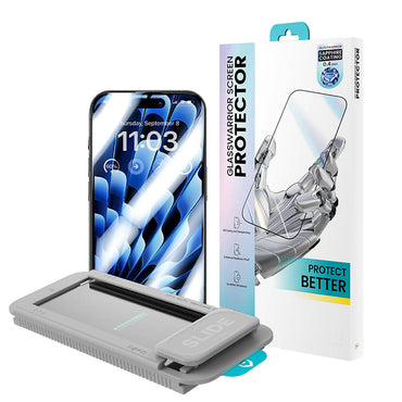Apple iPhone 15 Plus Benks Glass Warrior Sapphire Coating Screen Protector + Easy Application Tool Black 