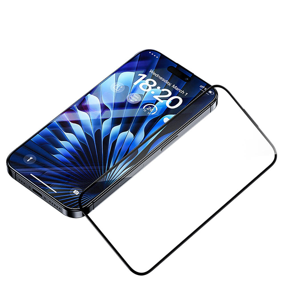Apple iPhone 15 Plus Benks Glass Warrior Sapphire Coating Screen Protector + Easy Application Tool Black 