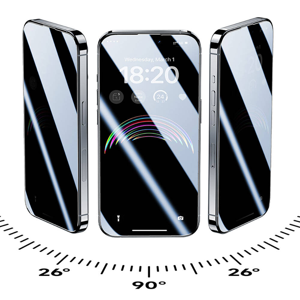 Apple iPhone 15 Plus Benks V Pro Ultra Shield Privacy 0.3mm Screen Protector + Easy Application Tool Black 