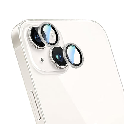 Apple iPhone 15 Plus CaseWorld Alloy Sparkling Diamond Serisi Taşlı Lens Koruyucu  Gümüş