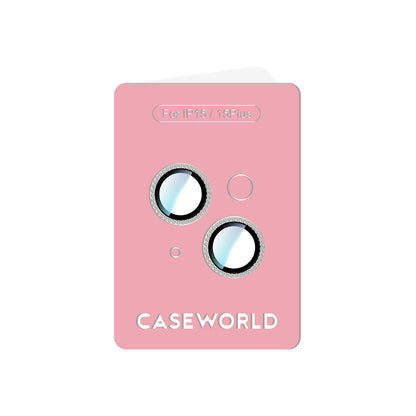 Apple iPhone 15 Plus CaseWorld Alloy Sparkling Diamond Serisi Taşlı Lens Koruyucu  Colorful
