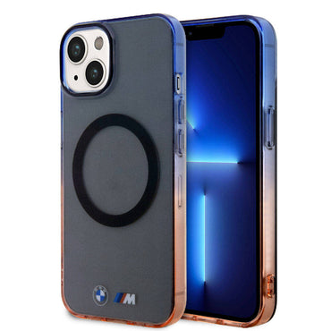 Apple iPhone 15 Plus Kılıf BMW M-safe Şarj Özellikli Transparan Renkli Çerçeveli Orjinal Lisanslı Kapak Gri