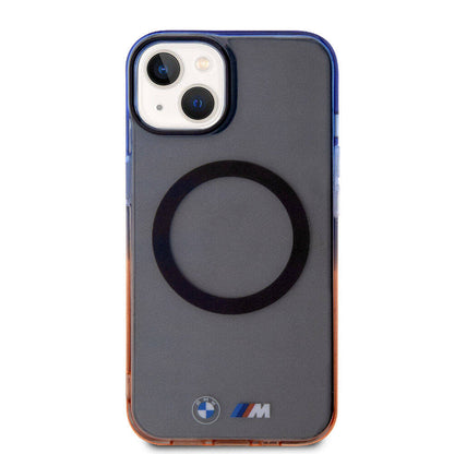 Apple iPhone 15 Plus Kılıf BMW M-safe Şarj Özellikli Transparan Renkli Çerçeveli Orjinal Lisanslı Kapak Gri
