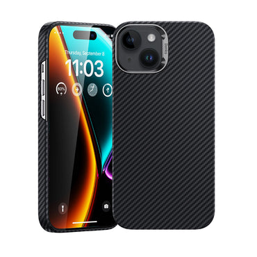 Apple iPhone 15 Plus Case M-safe Carbon Fiber Benks Essential ArmorAir 600D Kevlar Cover Black 