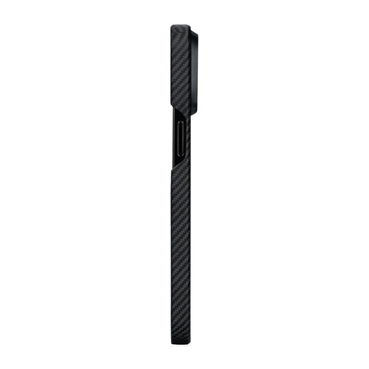 Apple iPhone 15 Plus Kılıf M-safe Şarj Özellikli 600D Aramid Fiber Pitaka Tactile Woven Orchestra Serisi Rhapsody Kapak Siyah