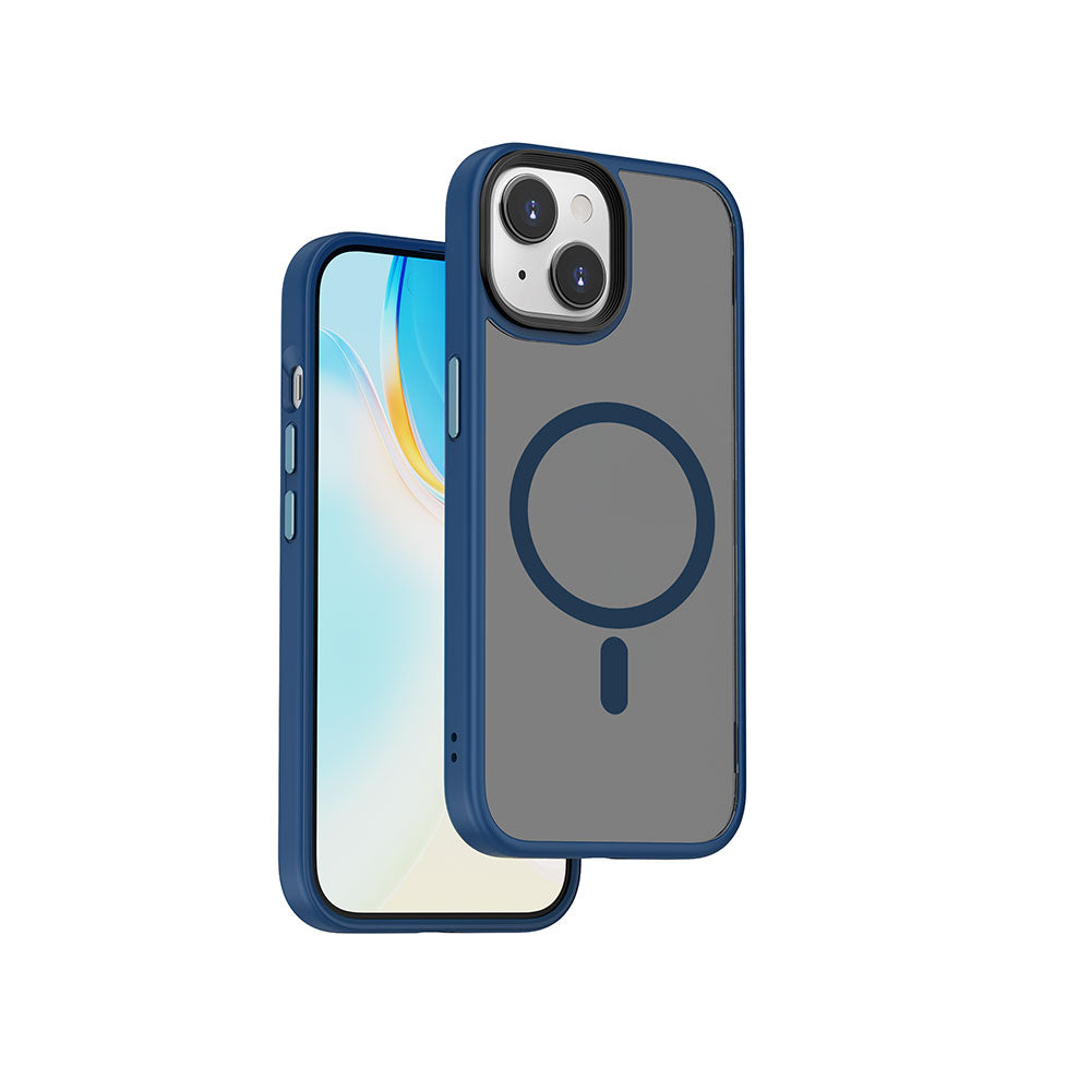 Apple iPhone 15 Plus Case Wiwu FGG-011 M-safe Charging Camera Protection Cover Blue 