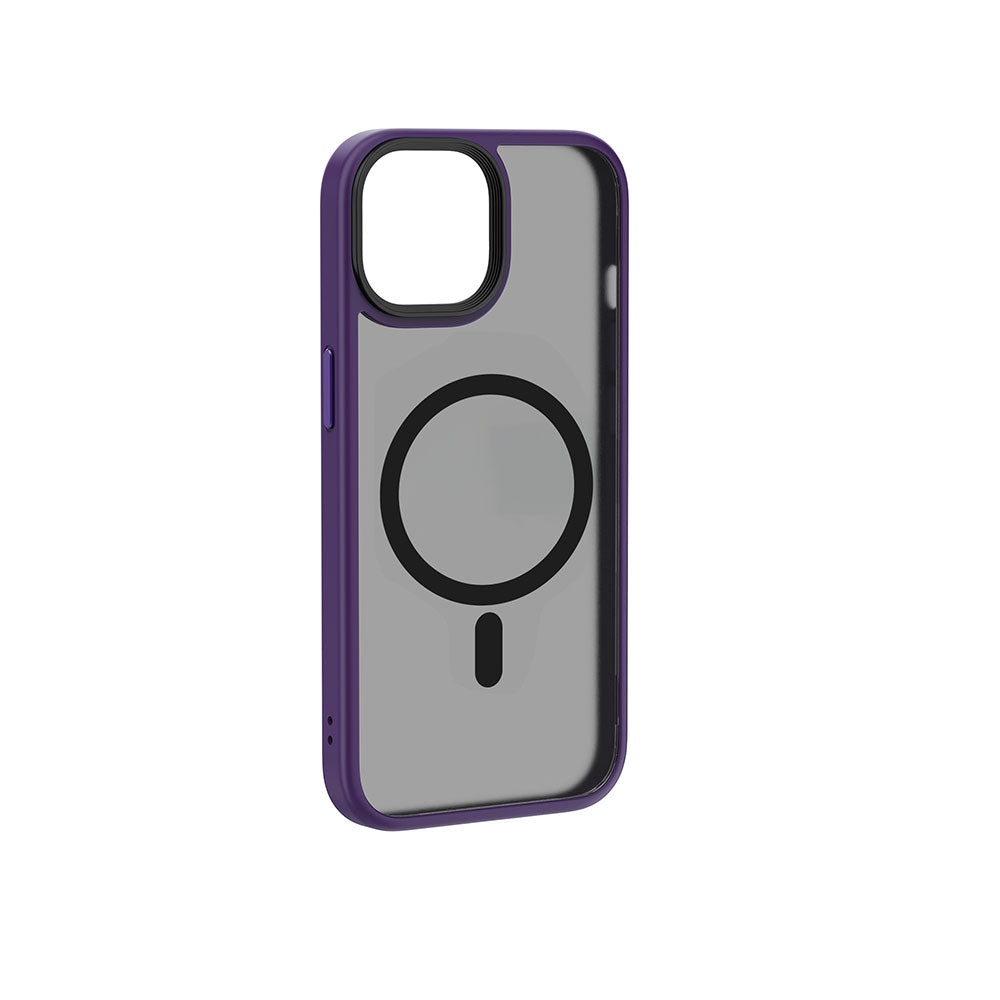 Apple iPhone 15 Plus Case Wiwu FGG-011 M-safe Charging Feature Camera Protection Cover Purple 