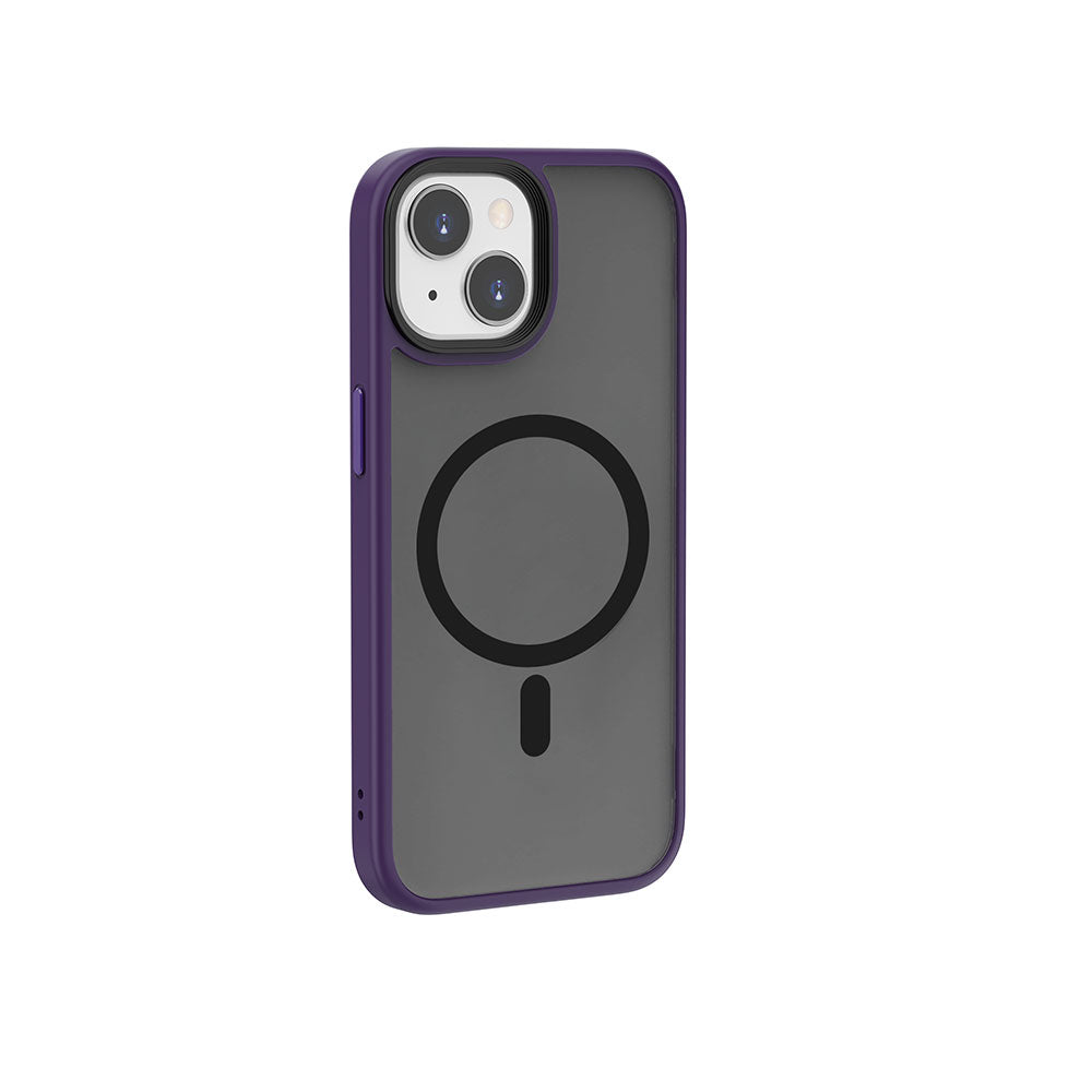 Apple iPhone 15 Plus Case Wiwu FGG-011 M-safe Charging Feature Camera Protection Cover Purple 