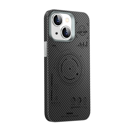 Apple iPhone 15 Plus Case Wiwu HHX-016 Carbon Fiber 600D Mars Kevlar Cover Black 