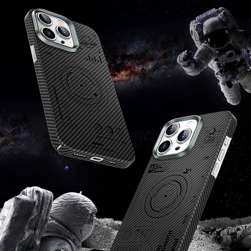 Apple iPhone 15 Plus Case Wiwu KJZ-017 Carbon Fiber 600D Explore Kevlar Cover Black 