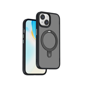 Apple iPhone 15 Plus Case Wiwu ZMM-010 Matte Back Surface Stand Cover with M-safe Charging Feature Blue 