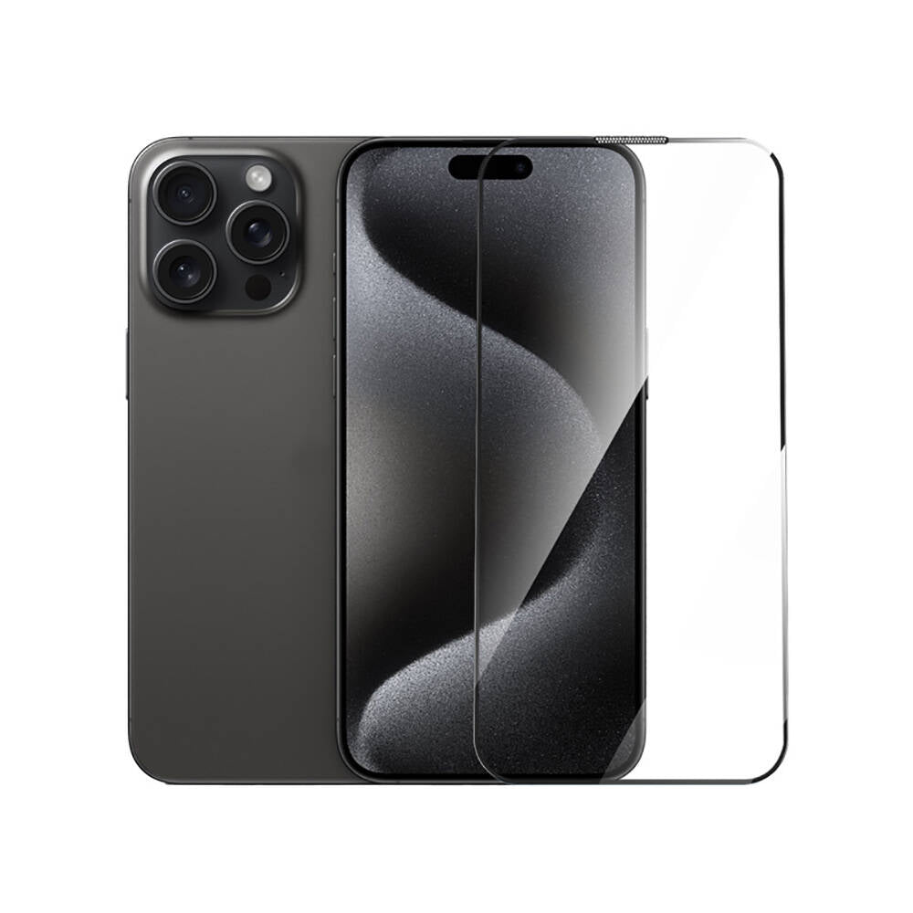 Apple iPhone 15 Plus Wiwu GT-014 Polymer Oleophobic Coating Transparent Smooth Tempered Glass Screen Protector 25-Pack Black 