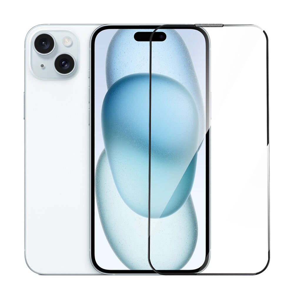 Apple iPhone 15 Plus Wiwu GT-014 Polymer Oleophobic Coating Transparent Smooth Tempered Glass Screen Protector 25-Pack Black 