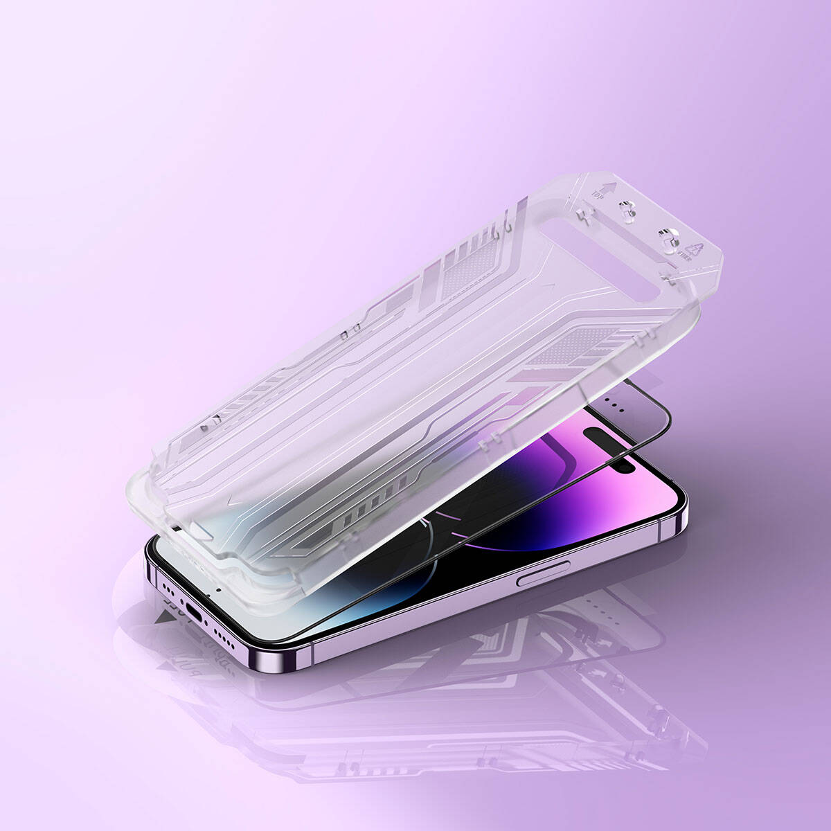 Apple iPhone 15 Plus Wiwu SQ-005 Easy Install iVista Super Hardness Screen Protector Black 