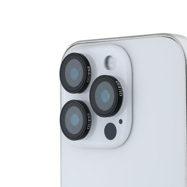 Apple iPhone 15 Pro Guess Original Licensed Metal Camera Lens Protector Silver 