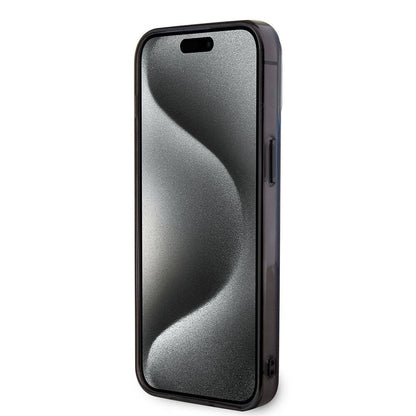 Apple iPhone 15 Pro Kılıf BMW M-safe Şarj Özellikli Transparan Renk Geçişli Dizayn Orjinal Lisanslı Kapak Mavi-Kırmızı