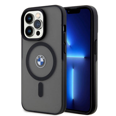 Apple iPhone 15 Pro Kılıf BMW Orjinal Lisanslı M-safe Şarj Özellikli IML Baskı Logolu Buzlu Mat Kapak Siyah