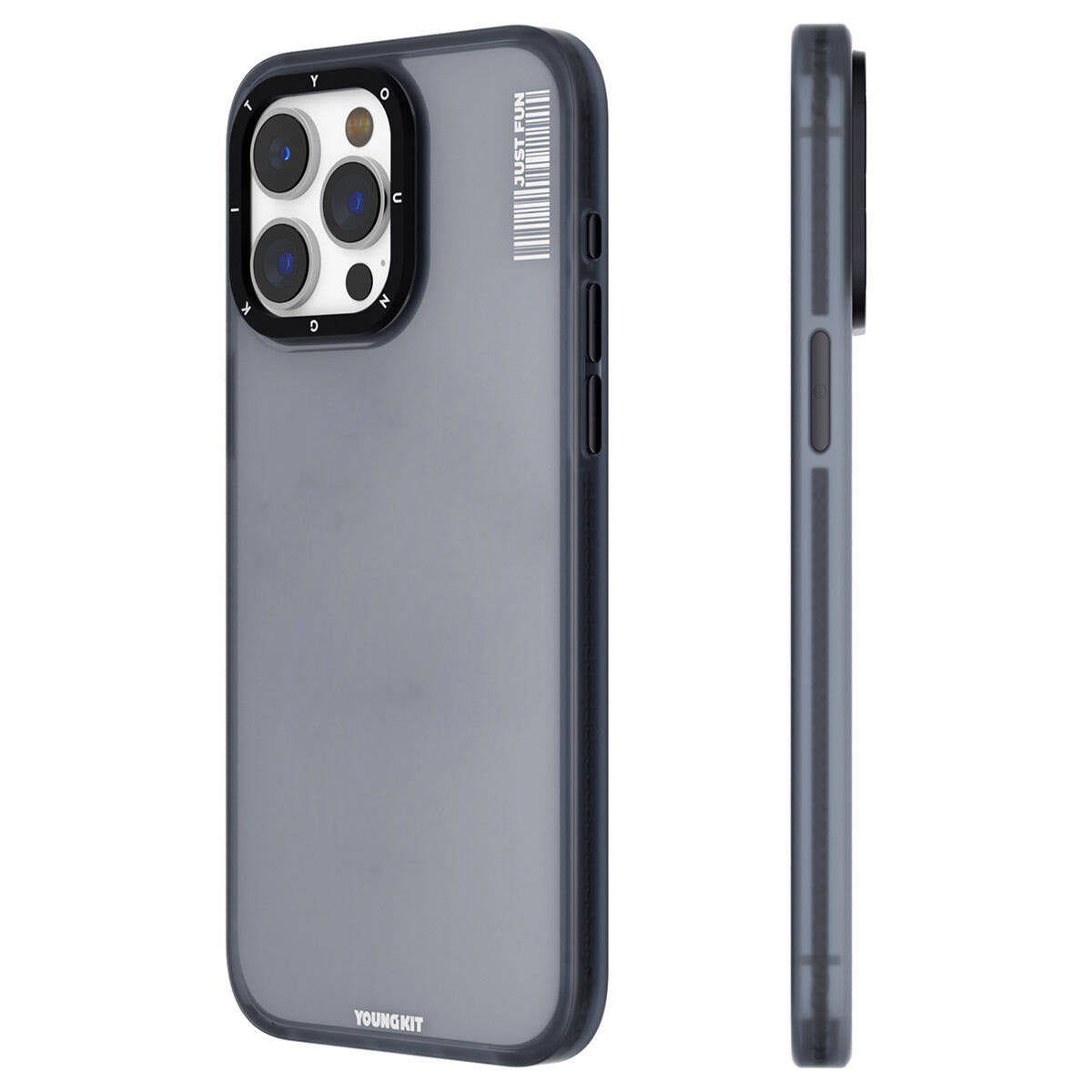 Apple iPhone 15 Pro Case Frosted Matte Design Youngkit Colored Sand Series Cover Black 