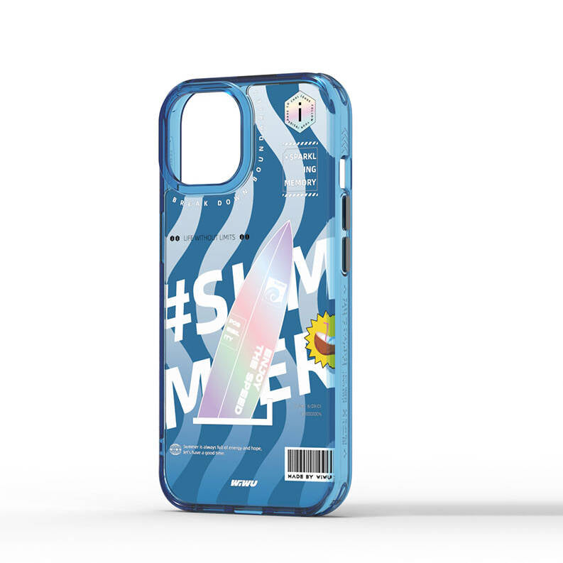Apple iPhone 15 Pro Case Double Layer Patterned Wiwu Summer Series Cover Green 