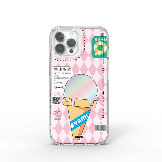 Apple iPhone 15 Pro Case Double Layer Patterned Wiwu Summer Series Cover Pink 
